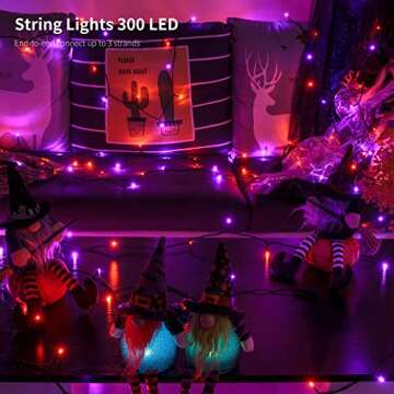 300 LED Halloween Lights, 98.5FT Halloween String Lights with 8 Lighting Modes, Waterproof & Connect...