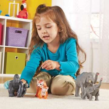 Jumbo Jungle Animals for Kids - 6 Realistic Figures