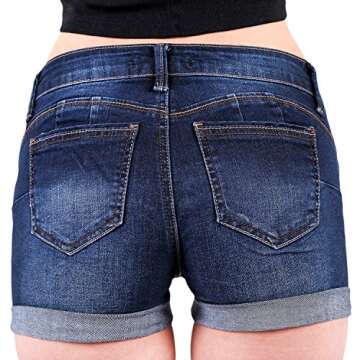 Fashionable Wax Juniors Body Enhancing Denim Shorts