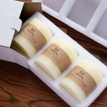 MOZEAL 3" x 4" Unscented Pillar Candles Set of 3