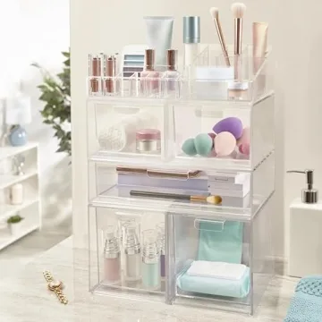 STORi Audrey Clear Vanity Makeup Organizer for Cosmetics