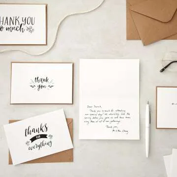 Thank You Notes with Envelopes - 48 Pack Set