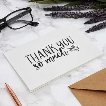 Thank You Notes with Envelopes - 48 Pack Set