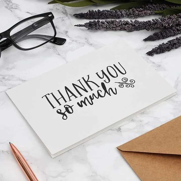 Thank You Notes with Envelopes - 48 Pack Set