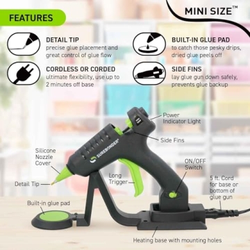 Surebonder High Temp Mini Hot Glue Gun for Crafts