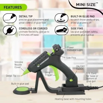 Surebonder High Temp Mini Hot Glue Gun for Crafts