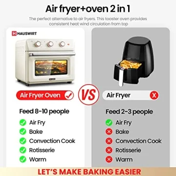 Hauswirt 26.5Qt Toaster Oven Air Fryer 10-in-1 Combo