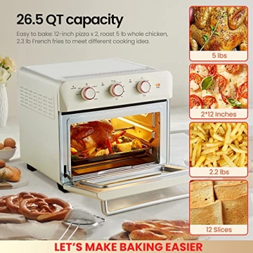 Hauswirt 26.5Qt Toaster Oven Air Fryer 10-in-1 Combo