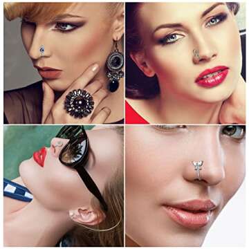 Stylish 25 Pcs Non-Piercing Fake Nose Rings Set for All