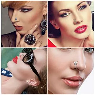 Stylish 25 Pcs Non-Piercing Fake Nose Rings Set for All
