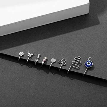 Stylish 25 Pcs Non-Piercing Fake Nose Rings Set for All