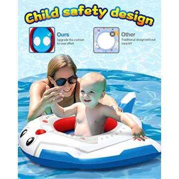 HopeRock Pool Toys for Kids Ages 4-8 - Inflatable Toddler Pool Float for Boys and Girls (Aged 3-12) - Fun Family Outdoor Toys with Water Gun Ride-on Airplane Swimming Pool Toy