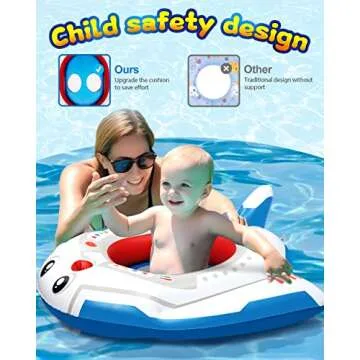 HopeRock Pool Toys for Kids Ages 4-8 - Inflatable Toddler Pool Float for Boys and Girls (Aged 3-12) - Fun Family Outdoor Toys with Water Gun Ride-on Airplane Swimming Pool Toy