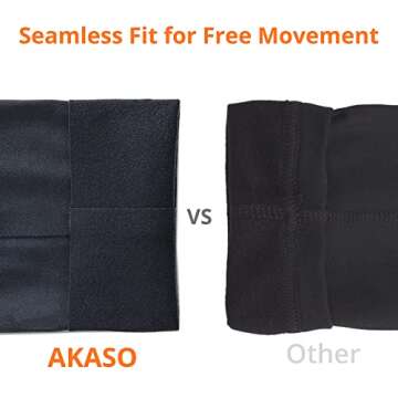 AKASO Womens Fleece Lined Leggings High Waisted Thermal Warm Yoga Pants Black, Medium