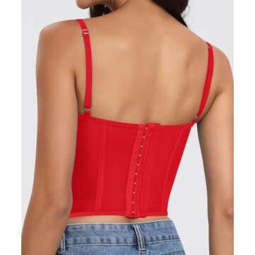 AENLLEY Fashion Lace Bustier Corset Crop Tops for Women with Buckle - Sexy Going Out Top