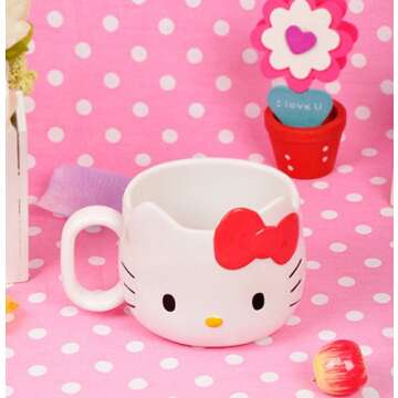 SANRIO KD1 Resin Mug, 1 Count (Pack of 1), hello kitty