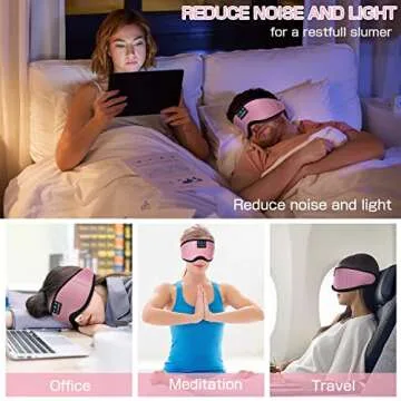 Sleep Mask with Bluetooth Headphones,LC-dolida Sleep Headphones Bluetooth Sleep Mask 3D Sleeping Headphones for Side Sleepers Best Gift and Travel Essential (Classical Pink)