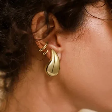 KissYan Gold Hoop Earrings - Stylish & Versatile Jewelry