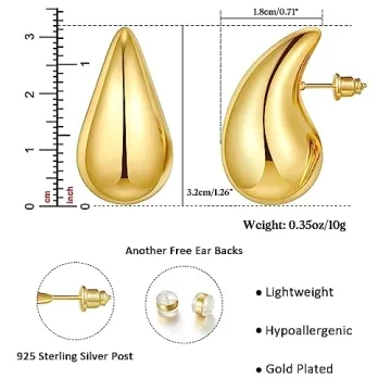 KissYan Gold Hoop Earrings - Stylish & Versatile Jewelry