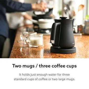 BALMUDA The Kettle | Electric Gooseneck Kettle | Lightweight | Stainless Steel | 0.6L (20fl oz) Capacity | Neon Light Indicator | Perfect for Tea and Coffee | US Version | Black