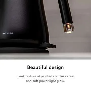 BALMUDA The Kettle | Electric Gooseneck Kettle | Lightweight | Stainless Steel | 0.6L (20fl oz) Capacity | Neon Light Indicator | Perfect for Tea and Coffee | US Version | Black