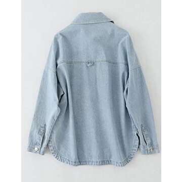 LifeShe Oversize Denim Shacket Jacket - Fashionable & Cozy