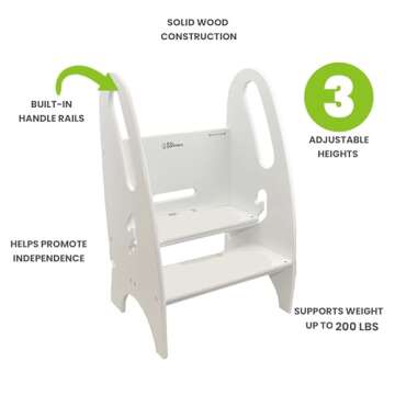 Little Partners Adjustable Toddler Step Stool for Independence