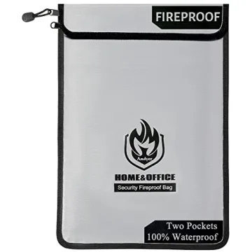 Upgraded Two Pockets Fireproof Document Bag for Important Documents Storage