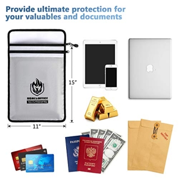 Fireproof Document Bag for Safe Storage of Valuables