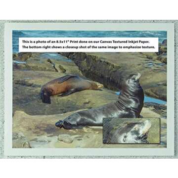 Pacific Inkjet Canvas Textured inkjet Printer Photo Paper 20 Sheets (8.5-x-11-inch) - Glossy Inkjet photo canvas Printing Paper