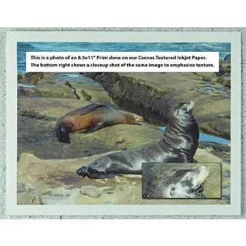 Pacific Inkjet Canvas Textured inkjet Printer Photo Paper 20 Sheets (8.5-x-11-inch) - Glossy Inkjet photo canvas Printing Paper