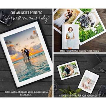 Pacific Inkjet Canvas Textured inkjet Printer Photo Paper 20 Sheets (8.5-x-11-inch) - Glossy Inkjet photo canvas Printing Paper