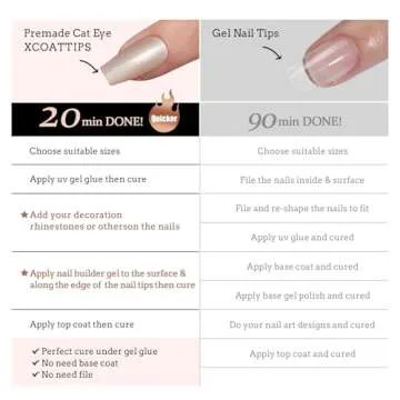 BTArtboxnails Cat Eye XCOATTIPS - Soft Gel Coffin Nail Tips, Glitter Press On Nails Short, Soak Off Acrylic Fake Nails Glue On Nails In 16 Sizes - 160 Nail Extension Set, Aurora