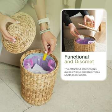 Tidita Wicker Waste Basket – Eco-Friendly & Stylish Storage