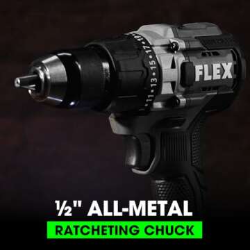 FLEX 24V Brushless Cordless 1/2-Inch 750 In-Lbs Torque 2-Speed Drill Driver Kit with (2) 2.5Ah Lithium Battery and 160W Fast Charger - FX1151-2A