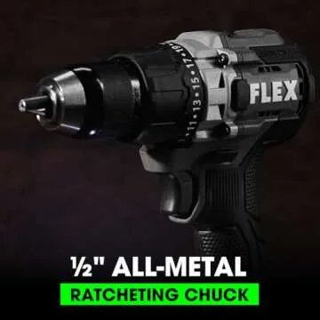 FLEX 24V Brushless Cordless 1/2-Inch 750 In-Lbs Torque 2-Speed Drill Driver Kit with (2) 2.5Ah Lithium Battery and 160W Fast Charger - FX1151-2A