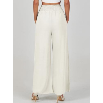 ANRABESS Women's Linen Palazzo Pants for Summer Style