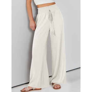ANRABESS Women's Linen Palazzo Pants for Summer Style