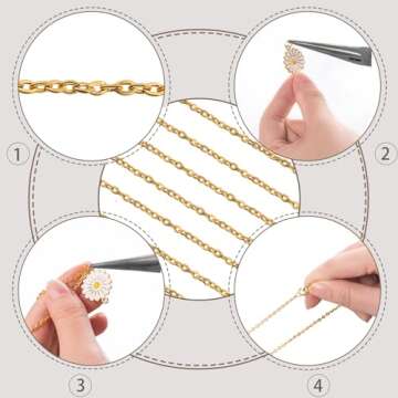 Lemonkey 24 Pack Necklace Chains Bulk,Gold and Silver Plated DIY Cable Link Chains for Jewelry Making 24 Inches