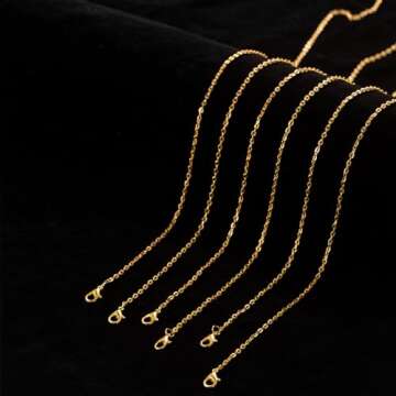 Lemonkey 24 Pack Necklace Chains Bulk,Gold and Silver Plated DIY Cable Link Chains for Jewelry Making 24 Inches