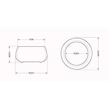 Jusalpha Ceramic Round Succulent Plant Pot, Flower Pots with Drainage Hole for Succulent Plants, Cactus and Herbs Pot with Bamboo Tray for Room Decor