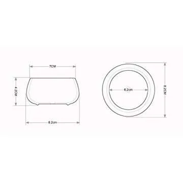 Jusalpha Ceramic Round Succulent Plant Pot, Flower Pots with Drainage Hole for Succulent Plants, Cactus and Herbs Pot with Bamboo Tray for Room Decor