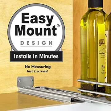 LYNK Professional Pull Out Spice Rack Organizer - Chrome - 4-1/4in Wide