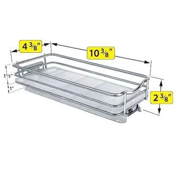 LYNK Professional Pull Out Spice Rack Organizer - Chrome - 4-1/4in Wide