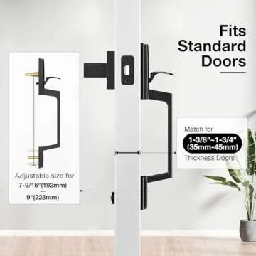 Brightify Modern Front Door Handle - Adjustable & Reversible