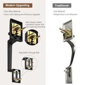 Brightify Modern Front Door Handle - Adjustable & Reversible