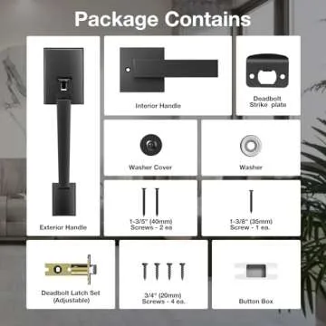 Brightify Modern Front Door Handle - Adjustable & Reversible