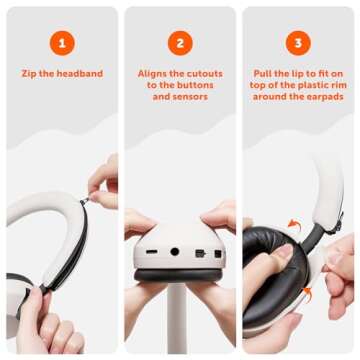 WC ShellZ XM5 - Protective Headphone Exterior Shell & Headband Covers for Sony WH1000XM5 Made by Wicked Cushions | Made with Premium Silicone | Silver