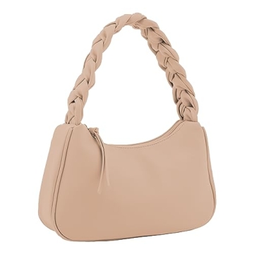 Emperia Braided Top Handle Shoulder Bag For Women, Trendy Designer Small Hobo Tote Handbag_Camel