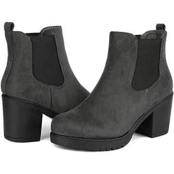 Stylish DREAM PAIRS Women's Chunky Heel Chelsea Ankle Boots
